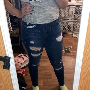 Blue spice distressed jeans